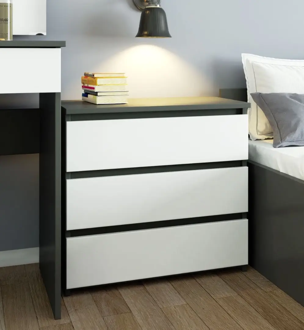 Comoda Akord CL3 60cm 3SZ (Graphite Grey/White)