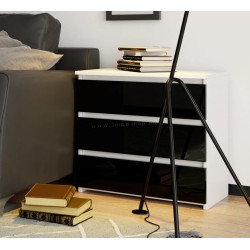 Comoda Akord CL3 60cm (White/Black Gloss)