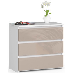 Comoda Akord CL3 60cm (White/Cappuccino Gloss) Thumb