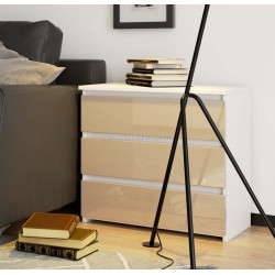 Comoda Akord CL3 60cm (White/Cappuccino Gloss)