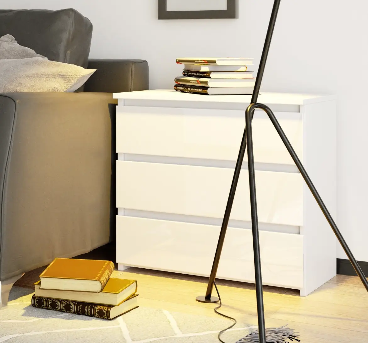 Комод Akord CL3 60см (White/Glossy White)