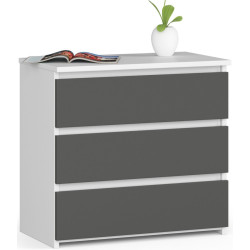 Comoda Akord CL3 60cm (White/Grey) Thumb