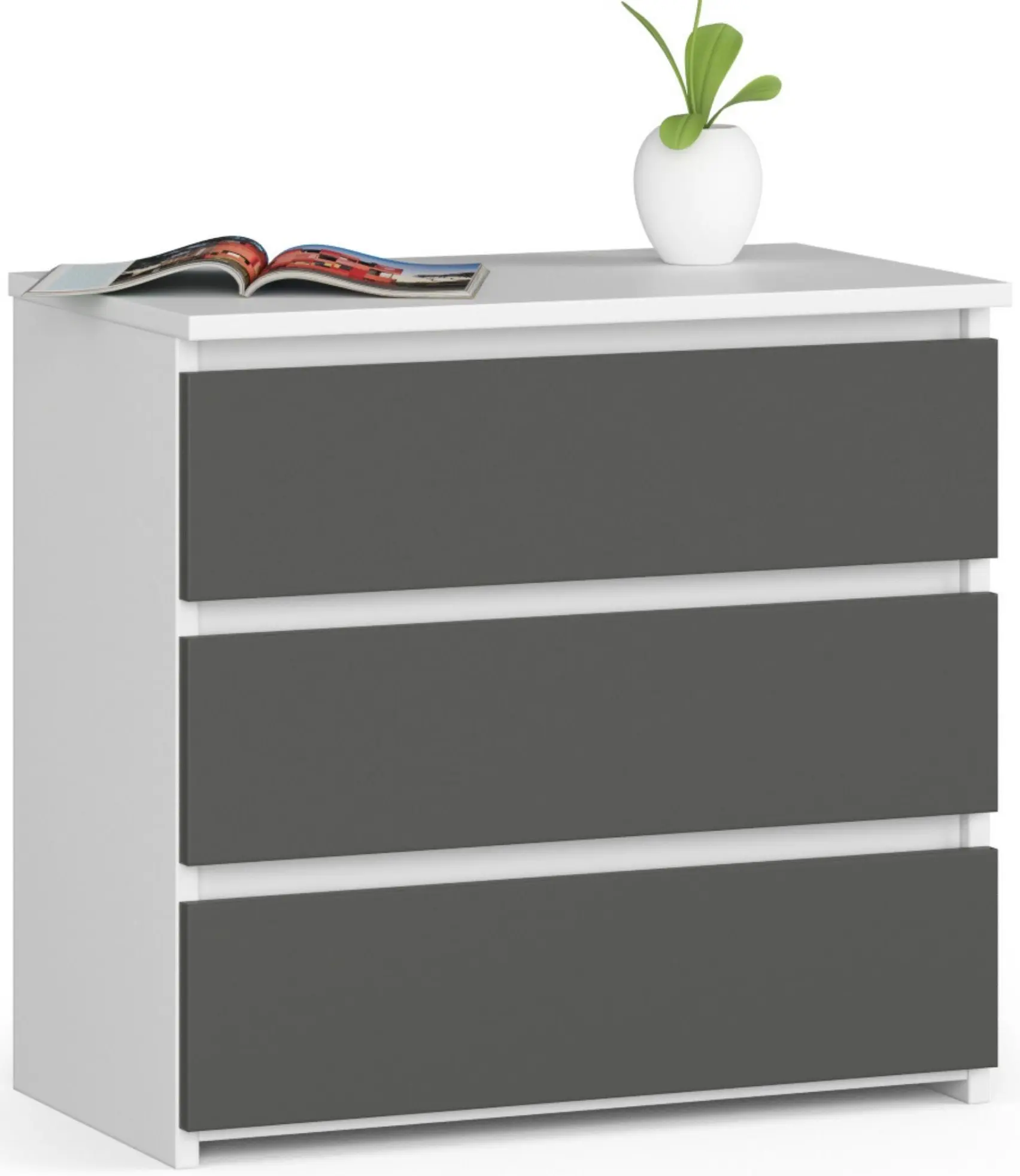 Comoda Akord CL3 60cm (White/Grey)