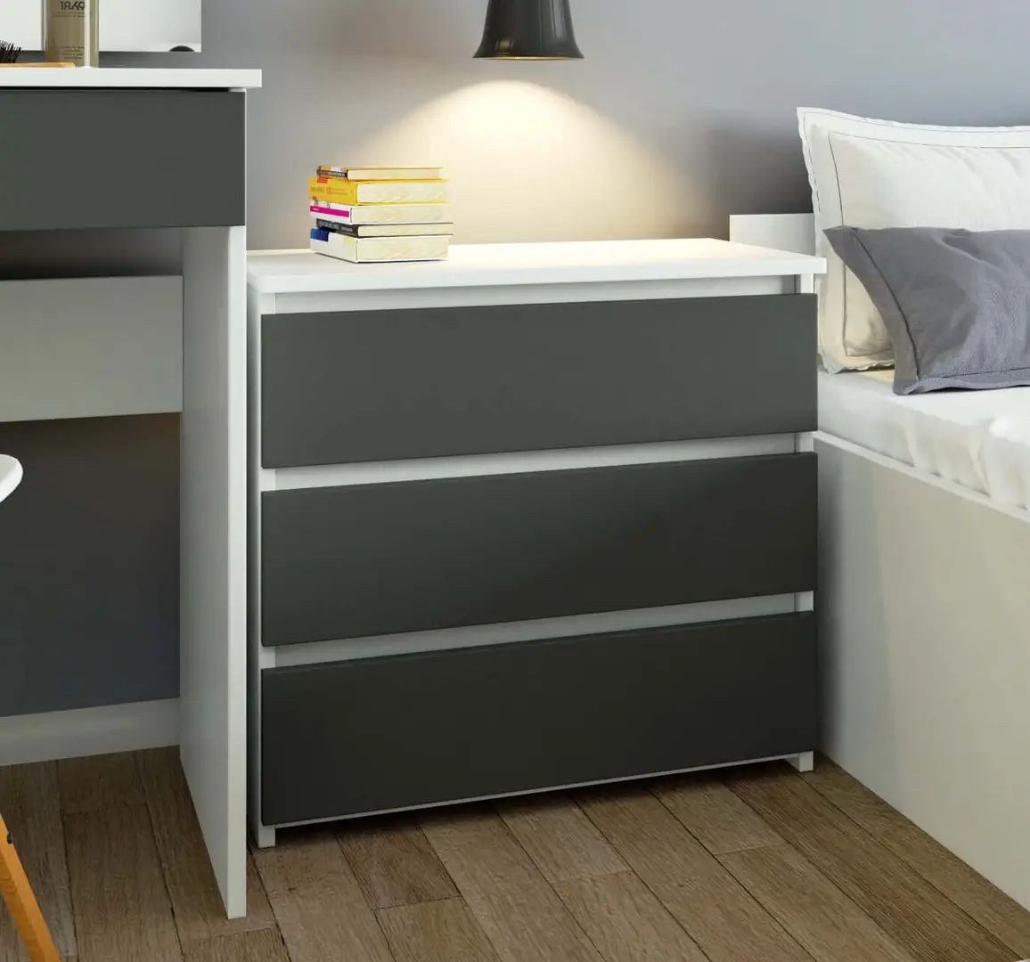 Comoda Akord CL3 60cm (White/Grey)