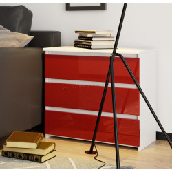 Comoda Akord CL3 60cm (White/Red Gloss)