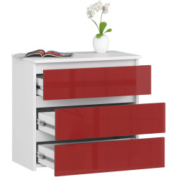 Comoda Akord CL3 60cm (White/Red Gloss) Thumb