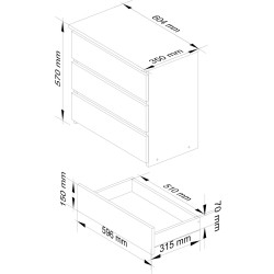 Comoda Akord CL3 60cm (White/Red Gloss) Thumb