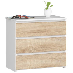 Comoda Akord CL3 60cm (White/Sonoma Oak) Thumb