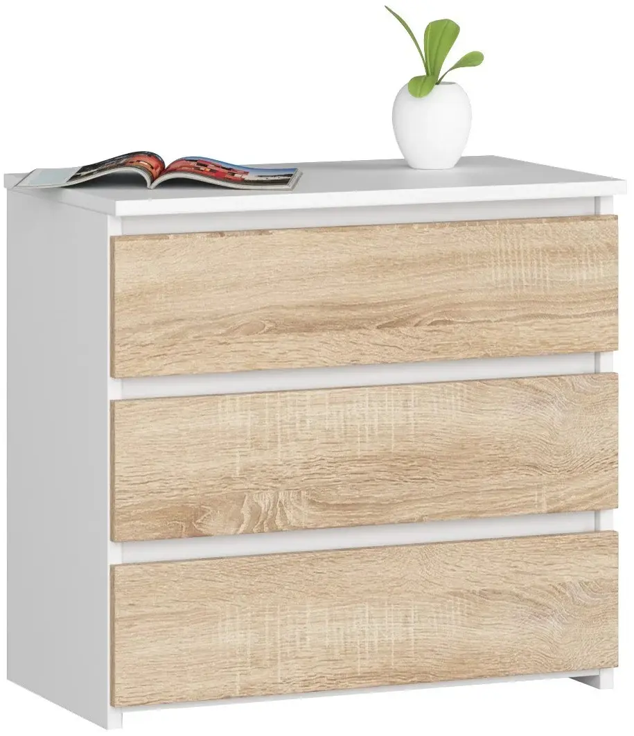 Comoda Akord CL3 60cm (White/Sonoma Oak)