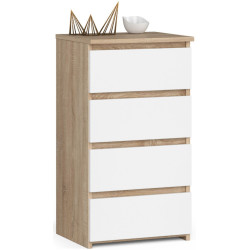 Comoda Akord CL4 40 4SZ (Sonoma Oak/White) Thumb
