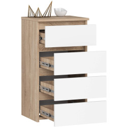 Comoda Akord CL4 40 4SZ (Sonoma Oak/White) Thumb