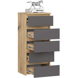 Comoda Akord CL5 40cm 5SZ (Artisan Oak/Graphite Grey) Thumb