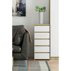 Comoda Akord CL5 40cm 5SZ (Artisan Oak/White)