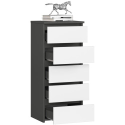 Comoda Akord CL5 40cm 5SZ (Graphite Grey/White) Thumb