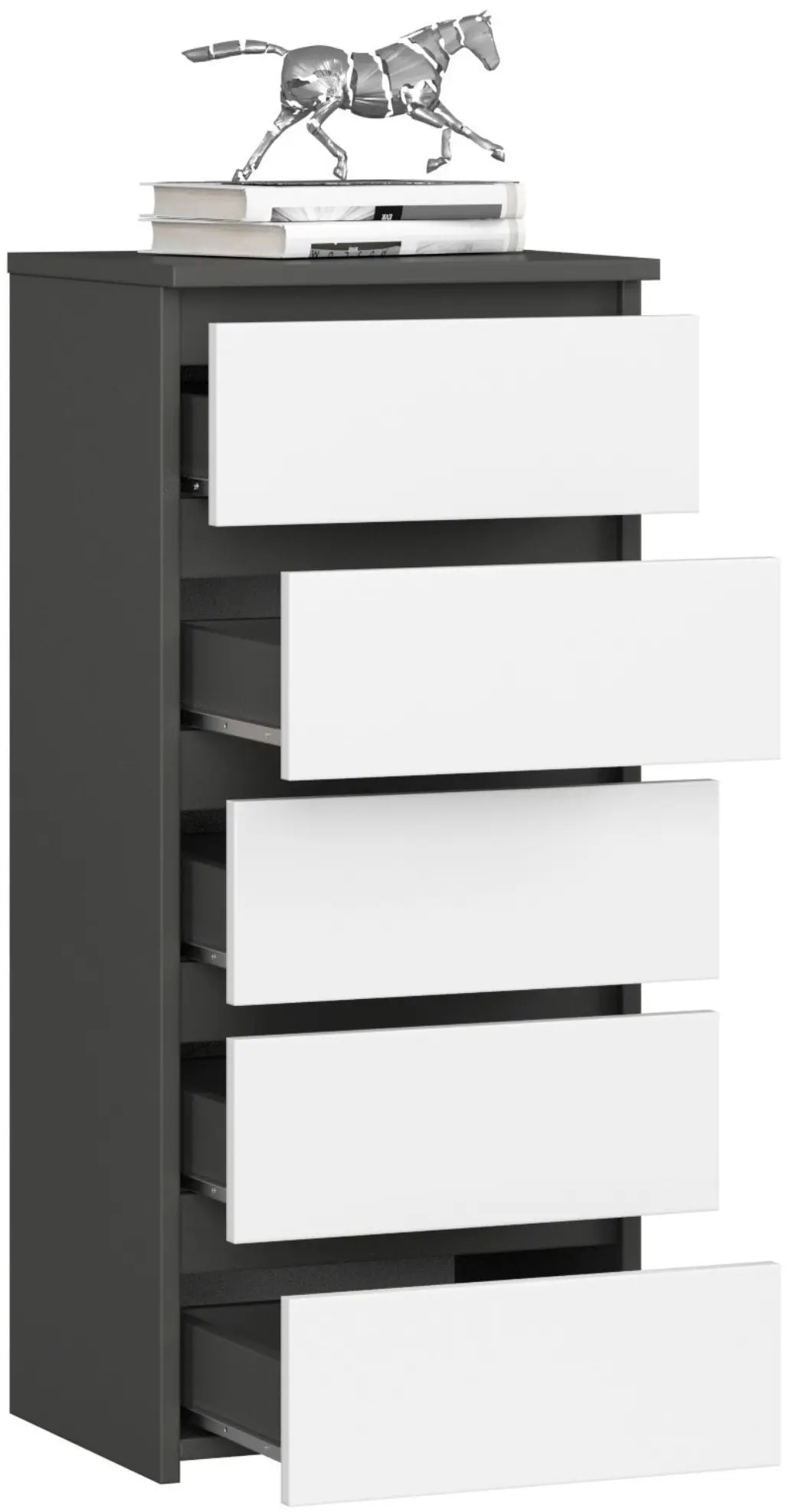 Comoda Akord CL5 40cm 5SZ (Graphite Grey/White)