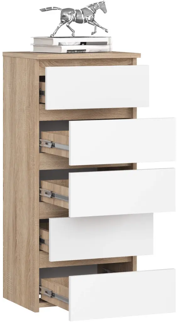 Comoda Akord CL5 40cm 5SZ (Sonoma Oak/White)