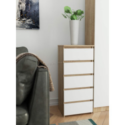 Comoda Akord CL5 40cm 5SZ (Sonoma Oak/White)