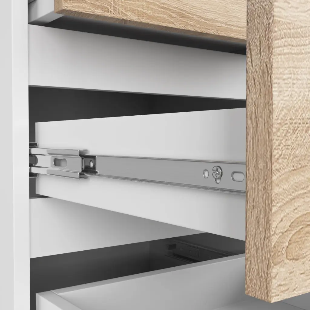 Comoda Akord CL5 40cm 5SZ (White/Sonoma Oak)