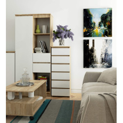 Comoda Akord CL6 40cm (Sonoma Oak/White) Thumb