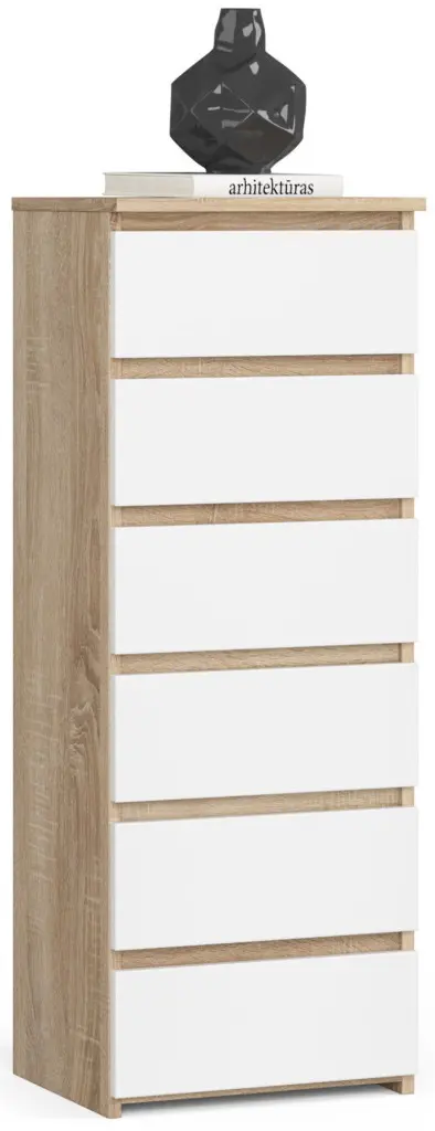Comoda Akord CL6 40cm (Sonoma Oak/White)