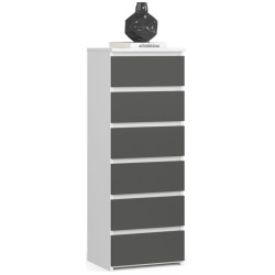 Comoda Akord CL6 40cm (White/Graphite Gray) Thumb