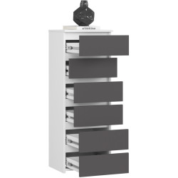 Comoda Akord CL6 40cm (White/Graphite Gray) Thumb
