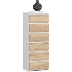 Comoda Akord CL6 40cm (White/Sonoma Oak) Thumb