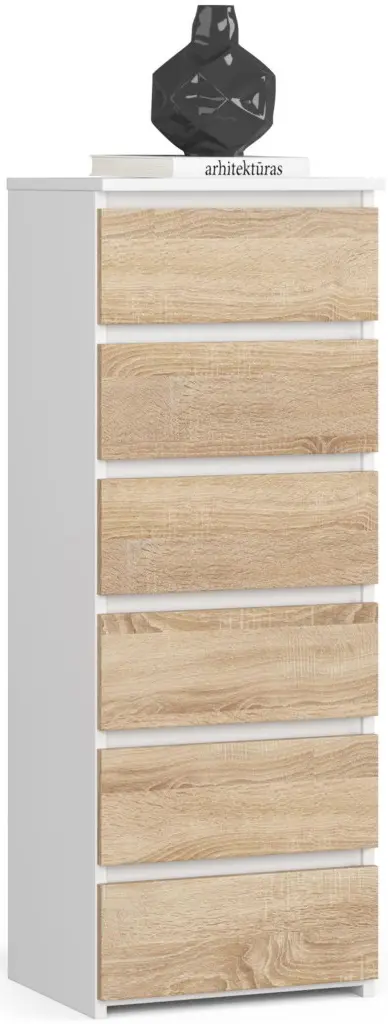 Comoda Akord CL6 40cm (White/Sonoma Oak)