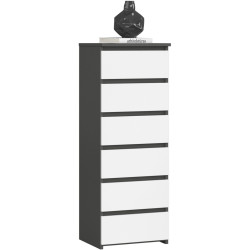 Comoda Akord CL6 40cm 6SZ (Graphite Grey/White) Thumb