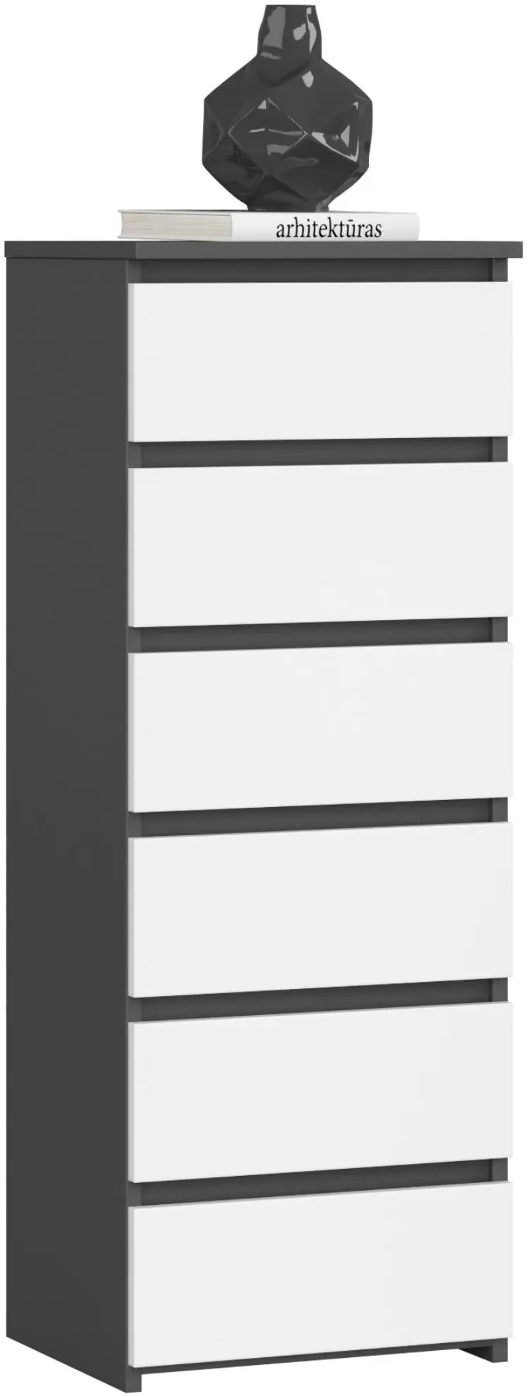 Comoda Akord CL6 40cm 6SZ (Graphite Grey/White)
