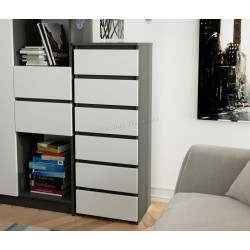 Comoda Akord CL6 40cm 6SZ (Graphite Grey/White)