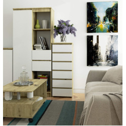 Комод Akord CL6 6SZ 40cm (Artisan Oak/White) Thumb