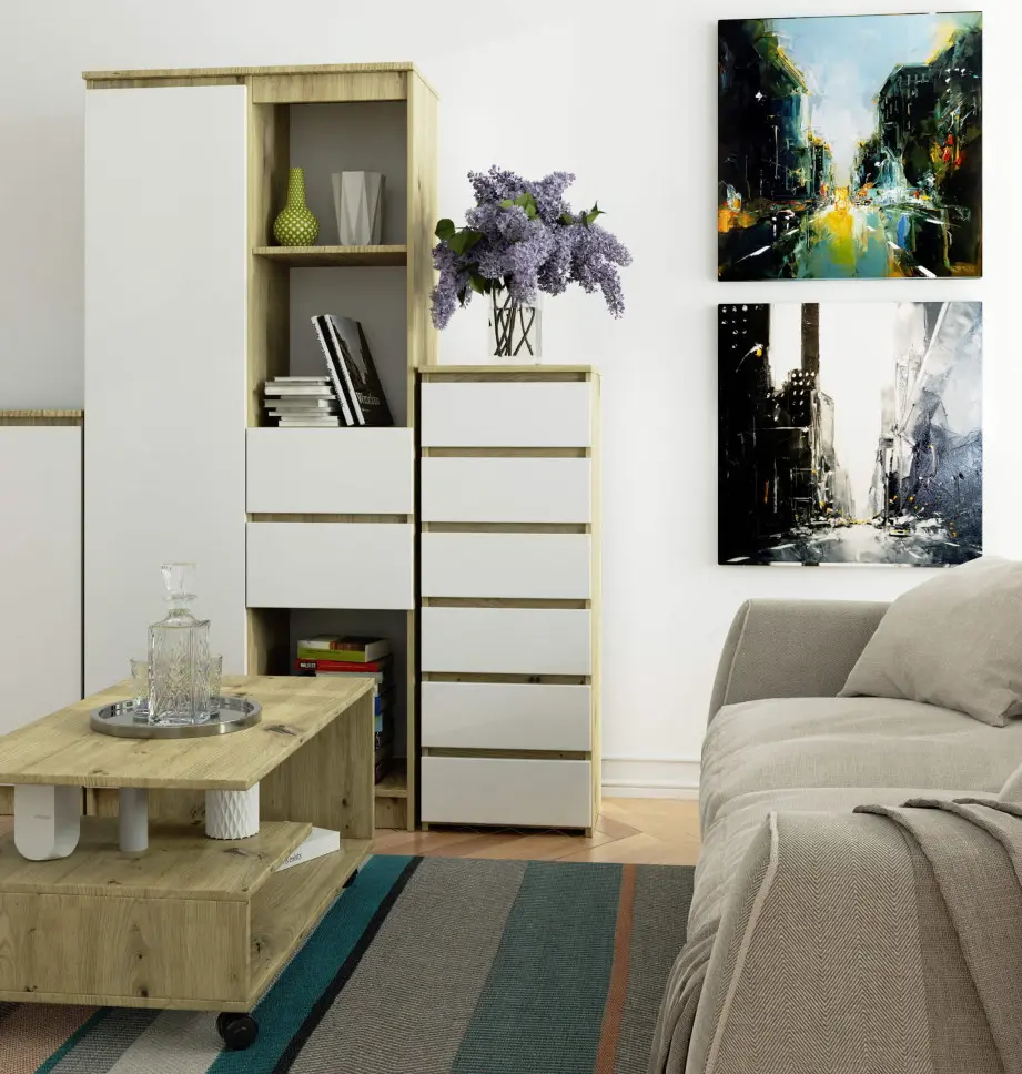 Комод Akord CL6 6SZ 40cm (Artisan Oak/White)