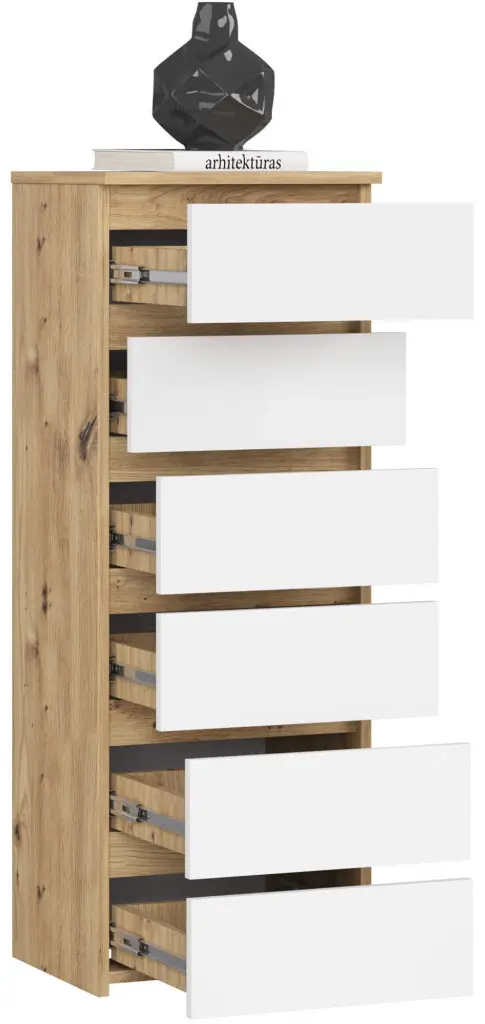 Комод Akord CL6 6SZ 40cm (Artisan Oak/White)