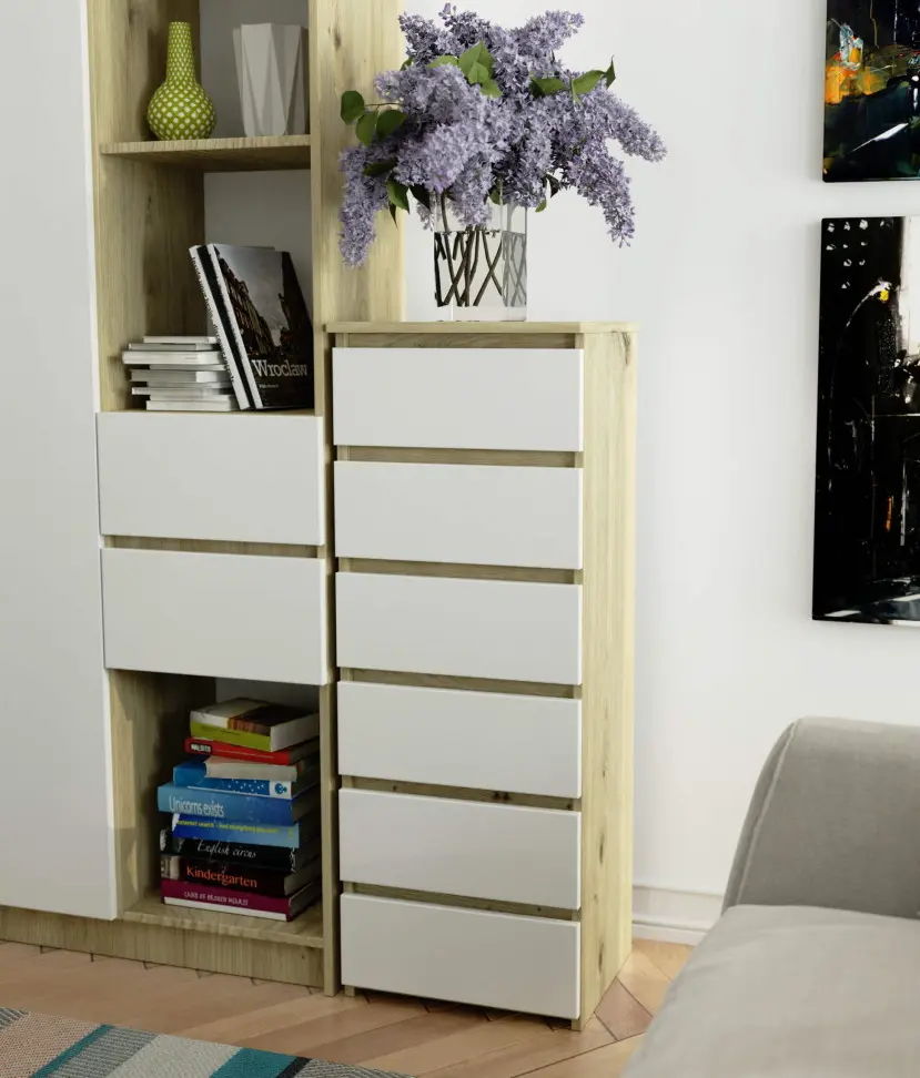 Комод Akord CL6 6SZ 40cm (Artisan Oak/White)