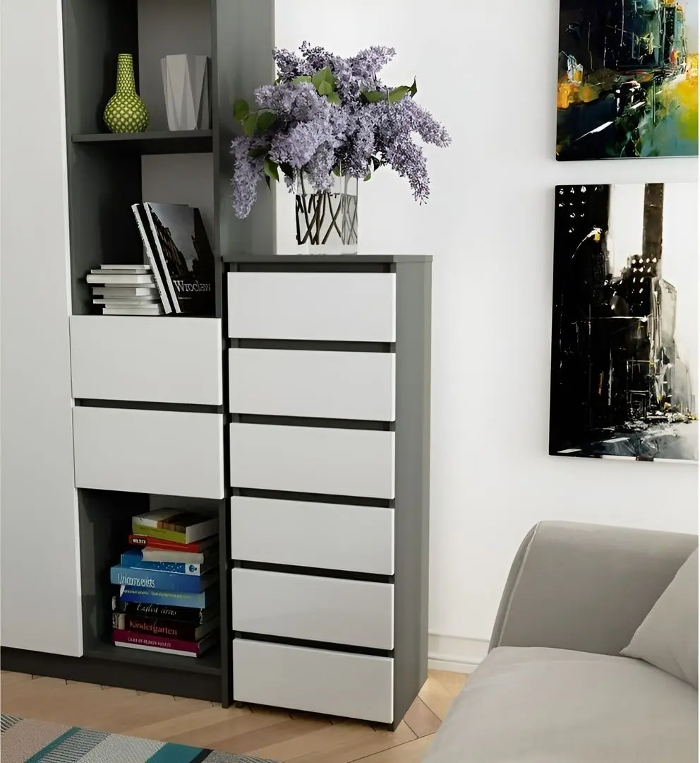 Comoda Akord CL6 6SZ (Graphite Gray/White)