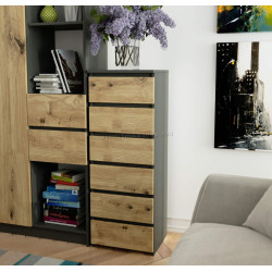 Комод Akord CL6 PK 40x109x35 (Graphite Grey/Artisan Oak)