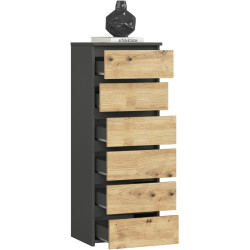 Комод Akord CL6 PK 40x109x35 (Graphite Grey/Artisan Oak) Thumb