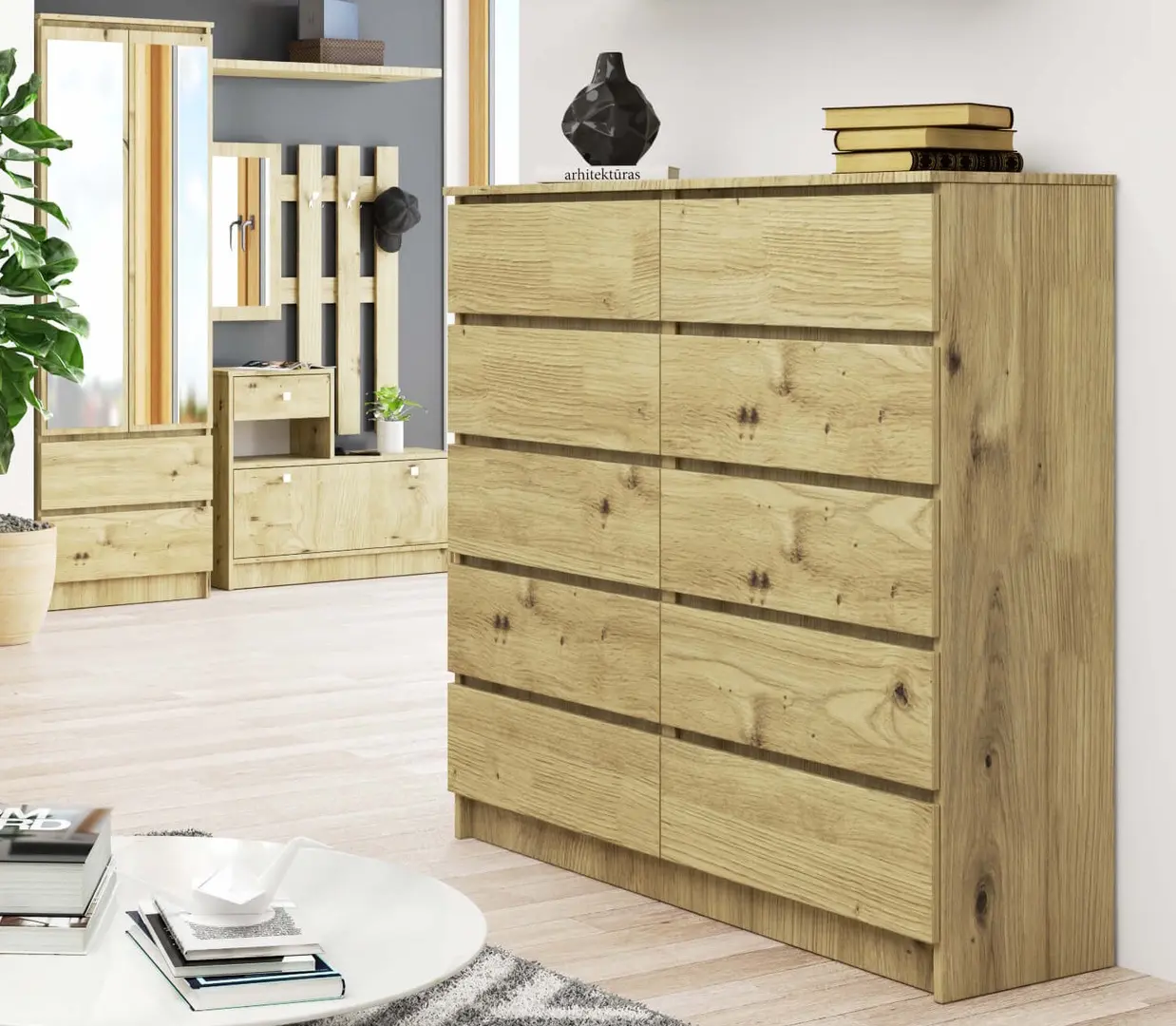 Комод Akord K120 10SZ (Artisan Oak)