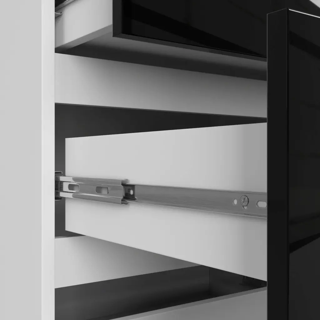 Comoda Akord K120 10SZ (Black Gloss/White)