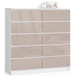Comoda Akord K120 10SZ (Capuccino Glossy/White) Thumb