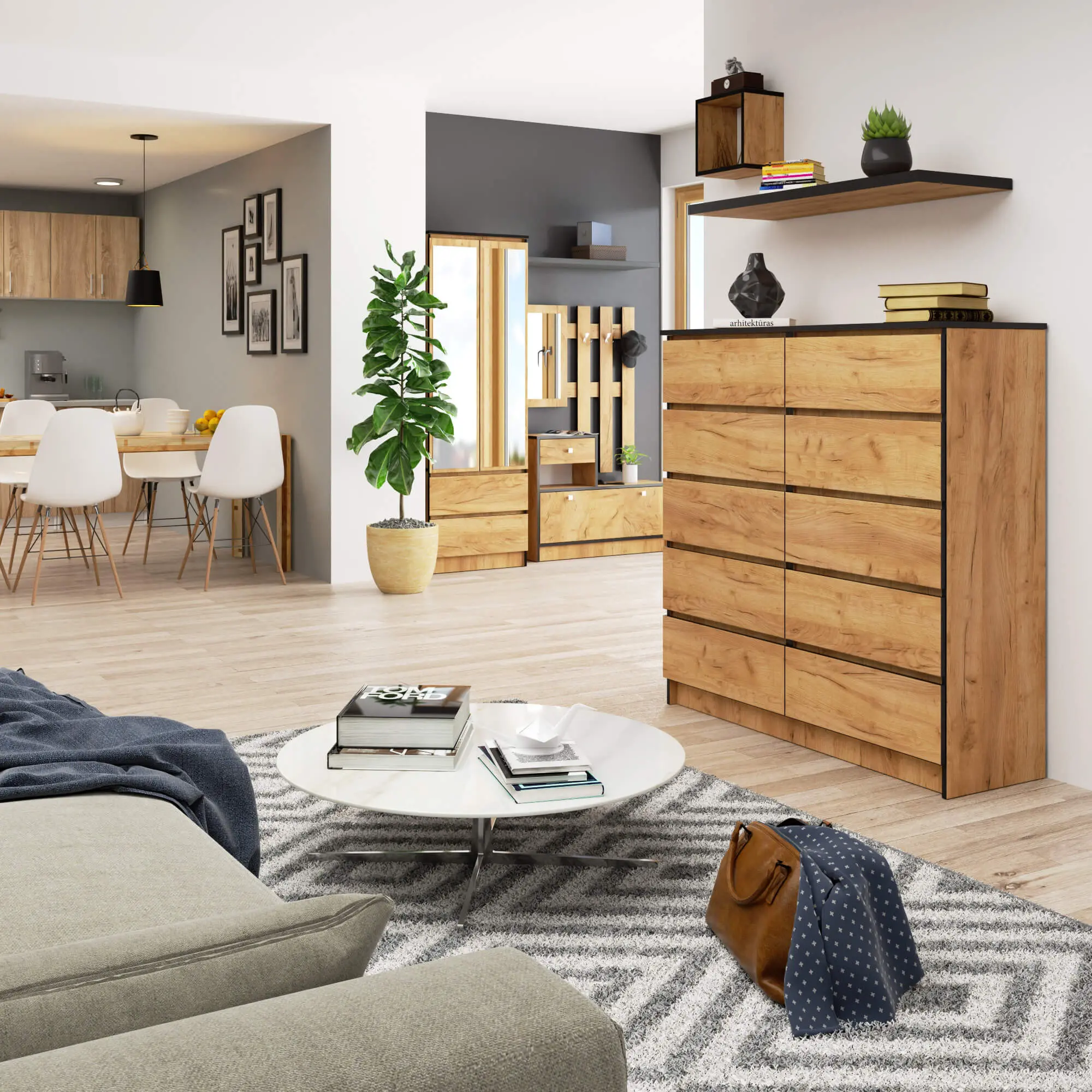 Comoda Akord K120 10SZ (Craft Oak)