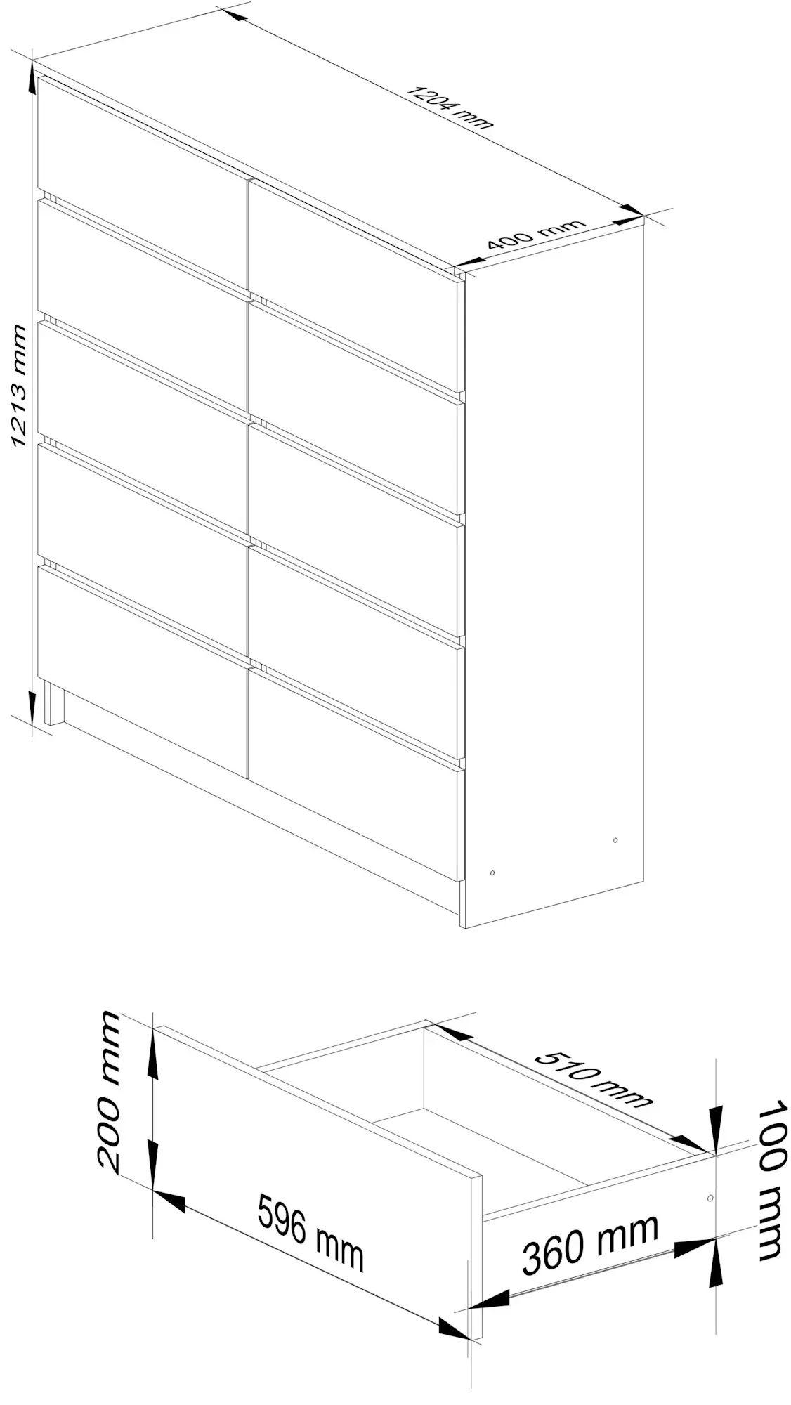 Comoda Akord K120 10SZ (Craft Oak)