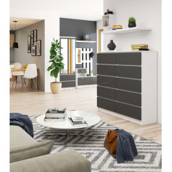 Comoda Akord K120 10SZ (Graphite Grey/White)