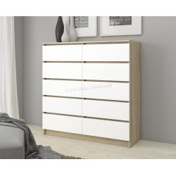 Comoda Akord K120 10SZ (Sonoma Oak/White)