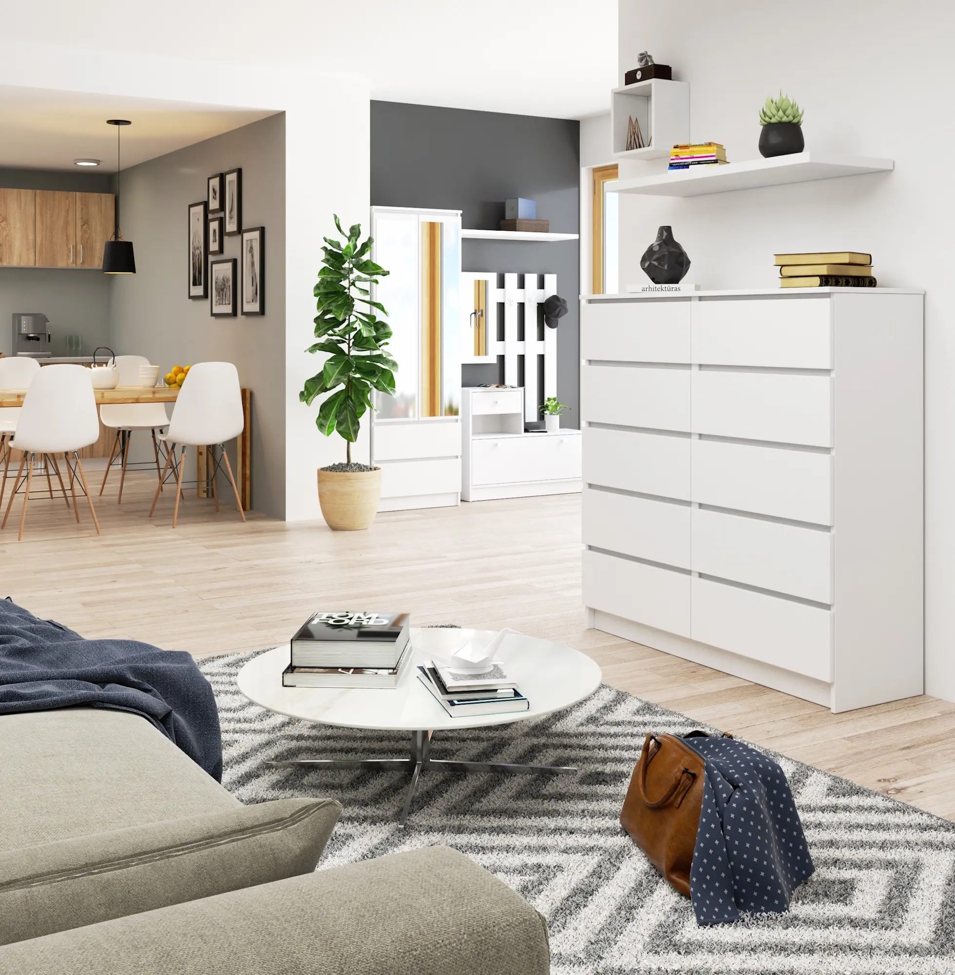 Comoda Akord K120 10SZ (White)