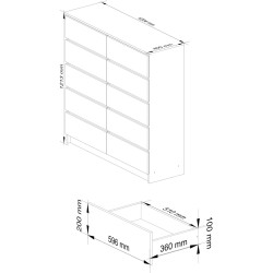 Comoda Akord K120 10SZ (White) Thumb