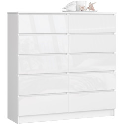 Comoda Akord K120 10SZ (White/Glossy White) Thumb