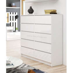 Комод Akord K120 10SZ (White/Glossy White)