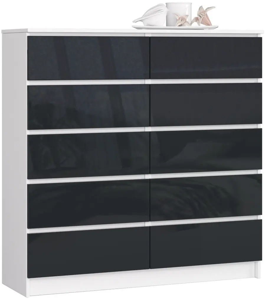 Comoda Akord K120 10SZ (White/Graphite Gloss)